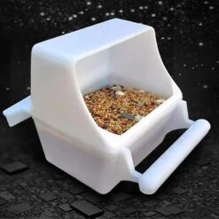 2pcs Hanging Bird Feeders For Cage Plastic Food Container With Perch For Parakeets DMJW