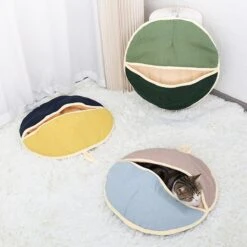 Self Warming Cat Bed, Cozy Cave Bed For Cats And Puppies, Keep Warm In Winter Green