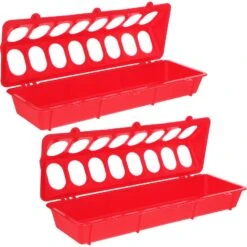 2pcsPlastic Pigeon Feeders Pigeon Cage Boxes Plastic Pigeon Feeding Troughs