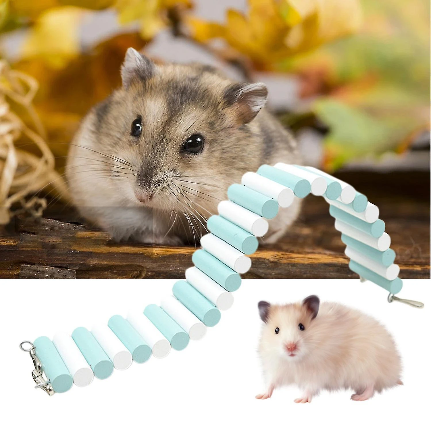 ZHOUBA Small Animal Toy Exercise Toy Cage Accessories Hamster Climbing Ladder Bridge Toy Pet Hideout 40 Cm