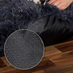 Round Dog Basket Cat Cushion Donut Basket60 Cm External Dimensions Dark Gray