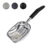 Cat Litter Shovel Solid Metal Pet Litter Shovel Durable Pet Sifting Shovel (34.5*14.4cm , Black)