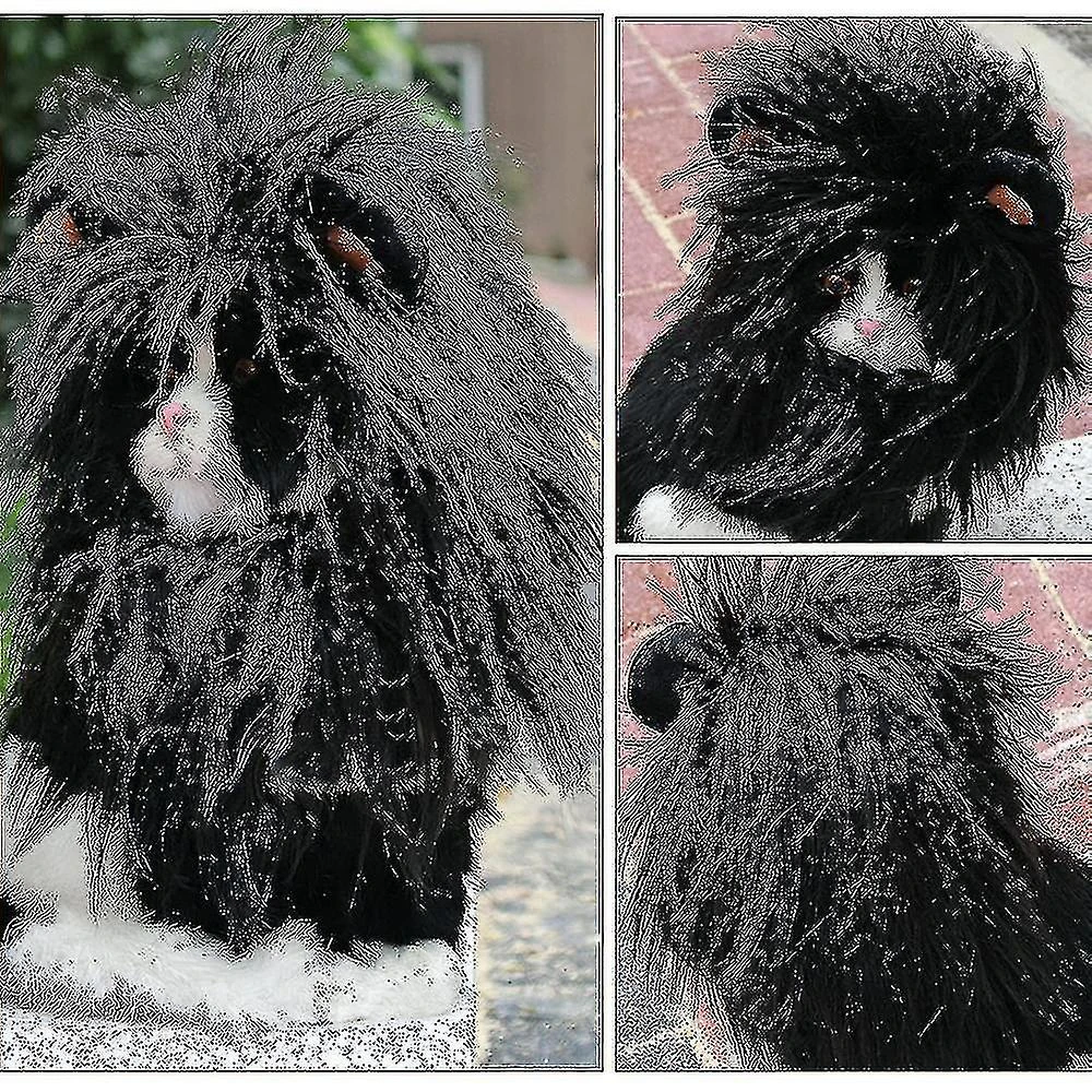 Lion Mane Wig, Adjustable Pet Costume With Ears For Dogheadgear Wig Hat Pet Dog Cat Headgear Puppy Cat Clothes Lion Headgear (black)