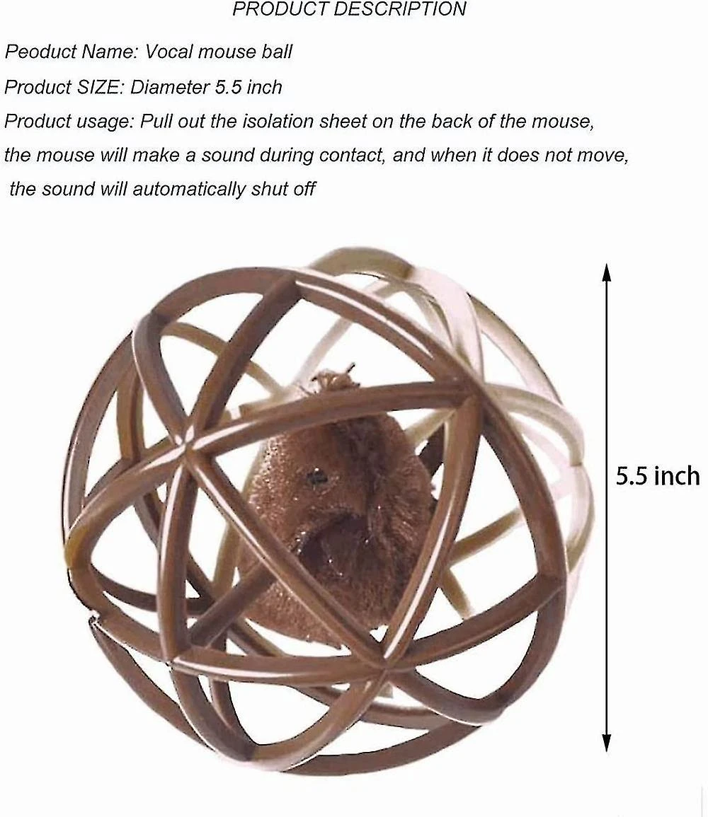 Cat Toy Ballcat Mouse Ball Cage Cat Mouse Toy Cat Interactive Toy Squeak Mouse Cat Toy,cat Mouse Bal - Image 3
