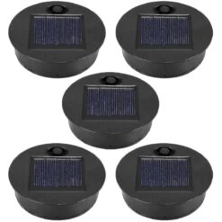 5 Pack Replacement Solar Light Parts(top Size 2.76 Inches, Bottom Size 2.36 Inches),7 Warm White Led Waterproof