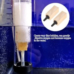 Wooden Air Bubble Stone Diffuser For Aquarium Fish Tank - Natural 2 Pcs/Set (S)