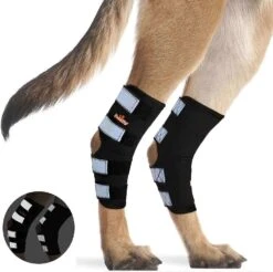 1 Pair Dog Rear Leg Brace Canine Rear Hock Joint Support With Safety Reflective Straps For Joint Injury Sprain Protection XS
