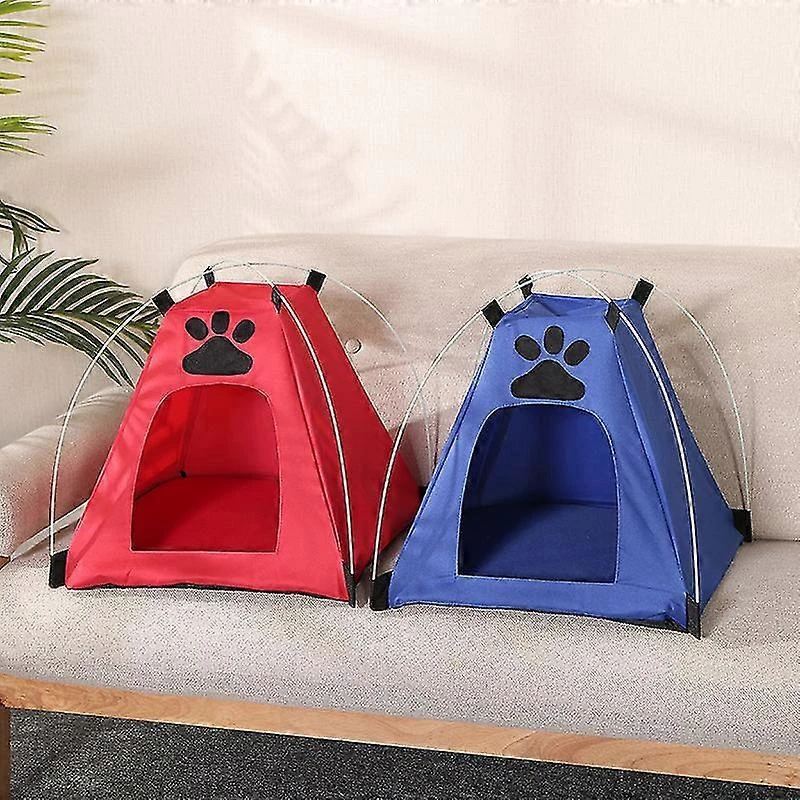 Red Pet Tent Outdoor Teepee Indoor Tent Cat Tents For Outdoors Cat Tents For Indoor Cats Summer Pet House Tent - Image 5