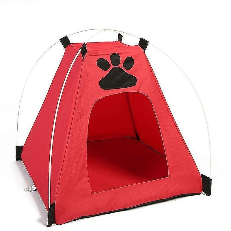 Red Pet Tent Outdoor Teepee Indoor Tent Cat Tents For Outdoors Cat Tents For Indoor Cats Summer Pet House Tent