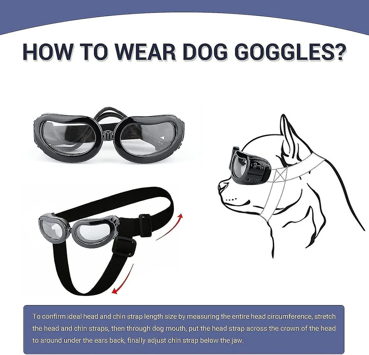 Dog Goggles Small Breed,dog Sunglasses Goggles, Uv Protection Dog Sunglasses For Cat, Puppy Outdoor White - Image 5