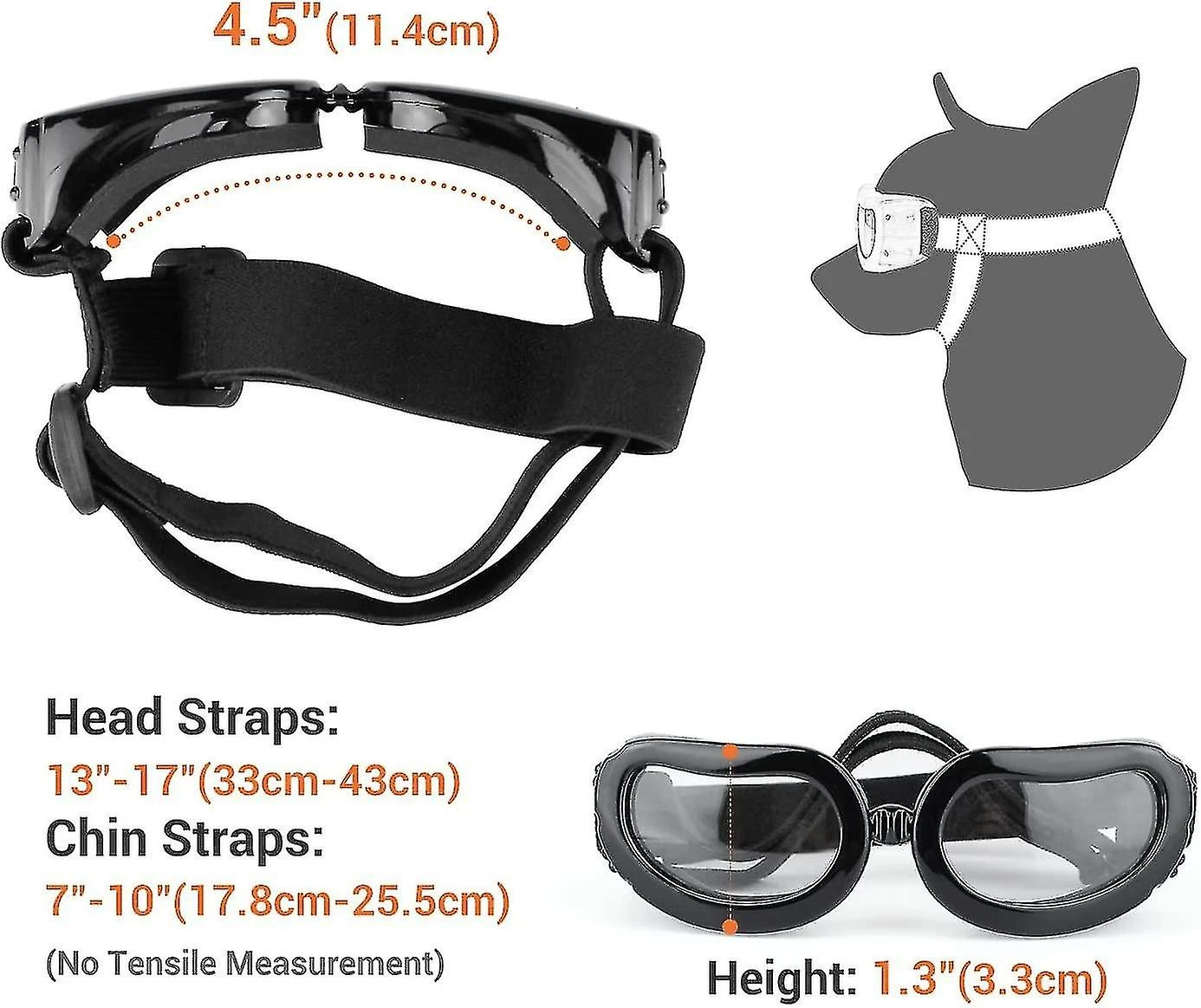 Dog Goggles Small Breed,dog Sunglasses Goggles, Uv Protection Dog Sunglasses For Cat, Puppy Outdoor White