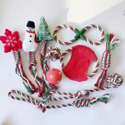 S Best-selling Pet Products Dog Cotton Rope Toys Grinding Teeth Pet Toy Sets Christmas Dog Toy Gifts