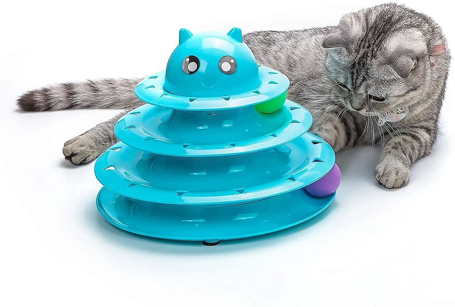 Vealind Pet Interactive Fun Roller Exerciser 3 Level Tower Of Tracks Cat - Image 5