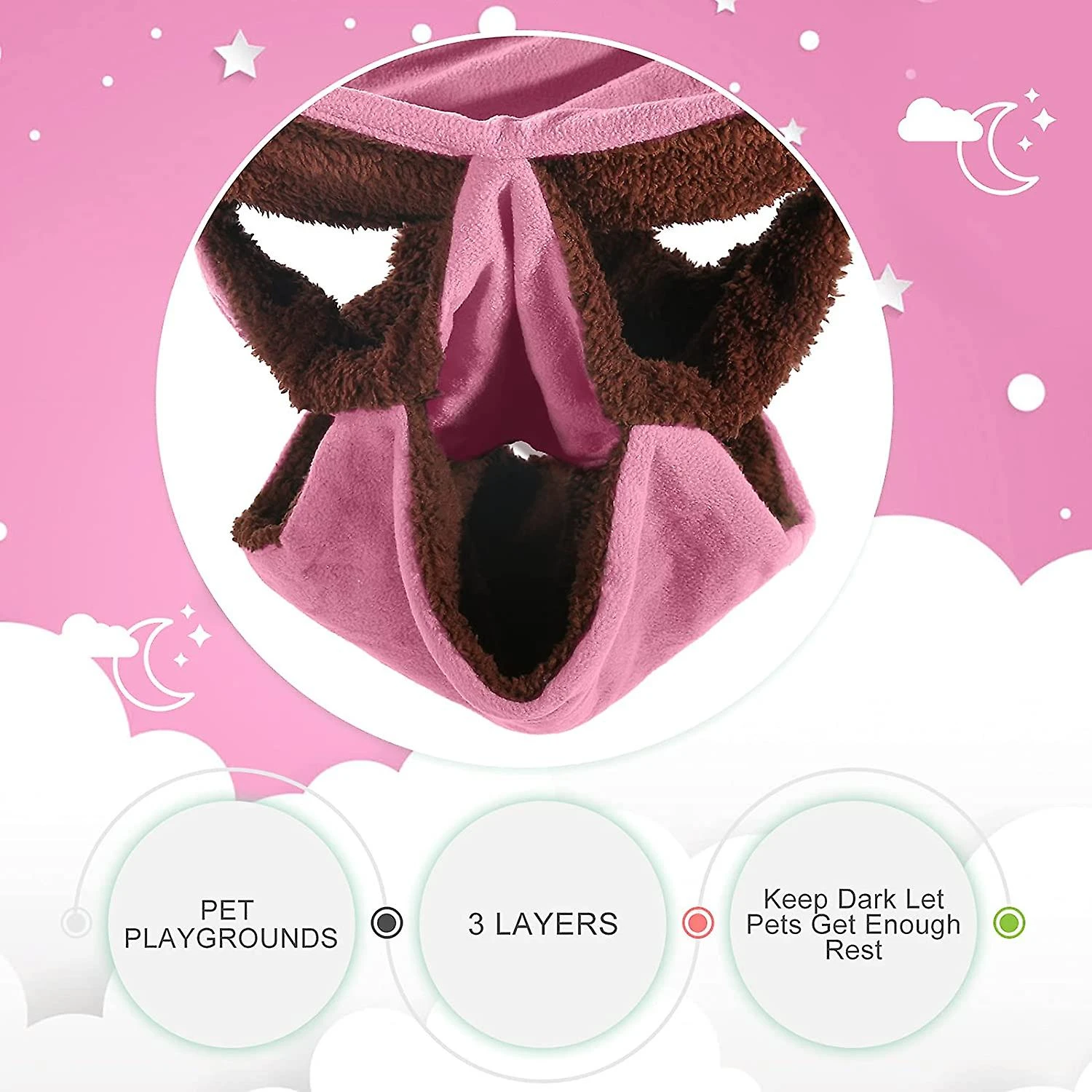 2024 Small Pet Hammock, 3 Layer Pet Hammock, Ferret Hammock, Rodent Hammock, Small Animal Bed