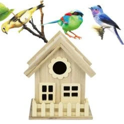 Bird House Hanging Bird House Bird Box Handmade Wooden Box Cage Outdoor Birdhouse