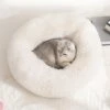 Plush Round Shape Pet Sleeping Bed Warm Winter For Cat Nest Mat Washable Kennel Lovely Dog Bed Sofa Cushion Fluffy Soft Household Pet Supplies