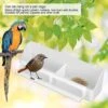 4pcs Bird Food And Water Cup, Bird Feeder Double Plastic Seed Water Feeder Cups