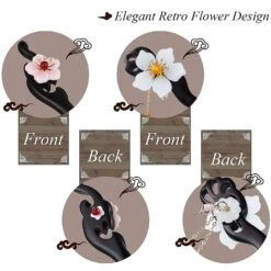 2 Pieces Chinese Japanese Style Hair Sticks Flower Wooden Hair Chopsticks Retro Flower Decor With Tassel Wooden Handmade Hairpin Hair Accessories For