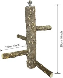 Natural Wood Bird Perch Set, Paw Grinding Stick Parrot Stand Wood Perches And