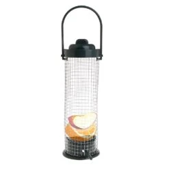 Outdoor Bird Feeder Hanging Suet Ball Holder Feeding Tool Metal Mesh Tube