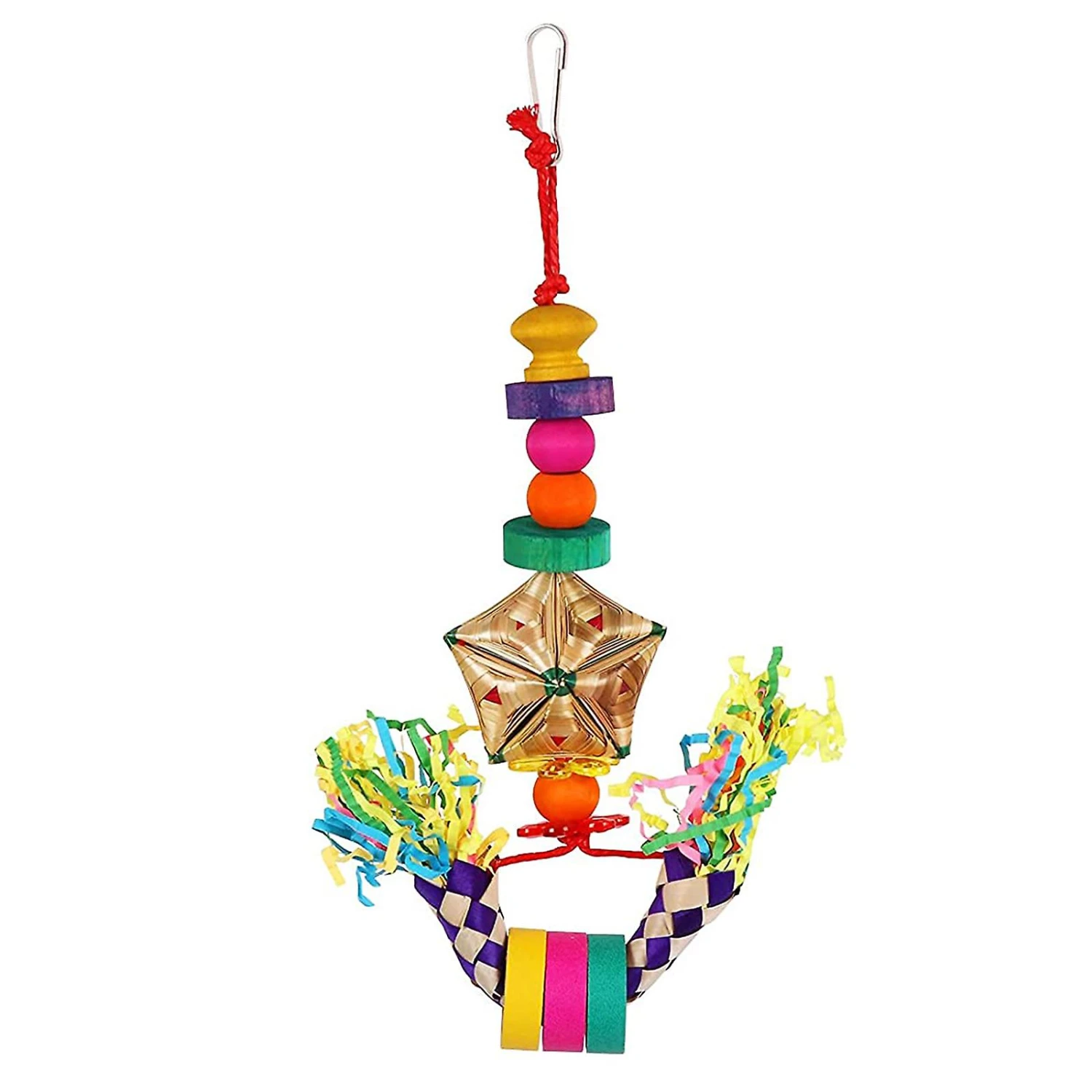 5-piece Bird Shredder Foraging Toy For Parrot Wood Beads Shreddable Chew Toy