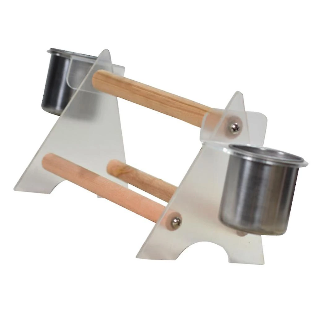 Portable Parrot Desktop Stand - Bird Stand Platform With Food Cup Cage Toy - Image 2