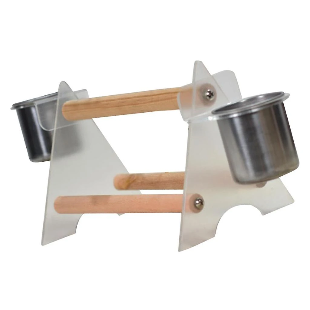 Portable Parrot Desktop Stand - Bird Stand Platform With Food Cup Cage Toy - Image 3