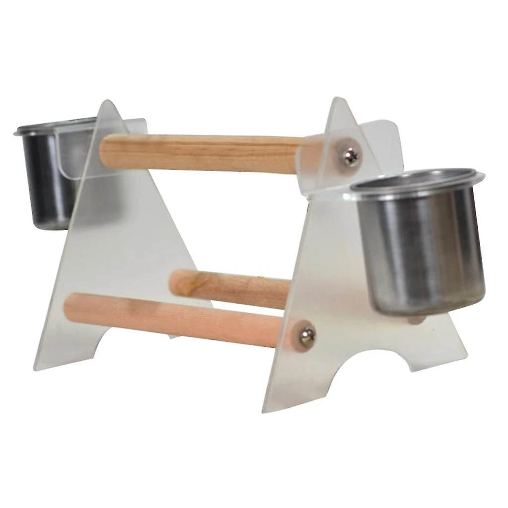 Portable Parrot Desktop Stand - Bird Stand Platform With Food Cup Cage Toy - Image 4