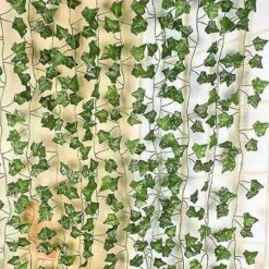 Simulation Rattan, Highly Simulated Simulation Green Leaf Plants Artificial Silk Cloth For Parties For Weddings