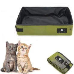 Foldable Cat Bed Litter Box Cat Toilet Collapsible Waterproof Sandbox Pan Litter Tray Toilet Travel Bed