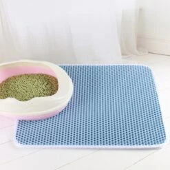 Litter Box Mat Cat Litter Mat Waterproof Non-slip Washable Matblue1pcs