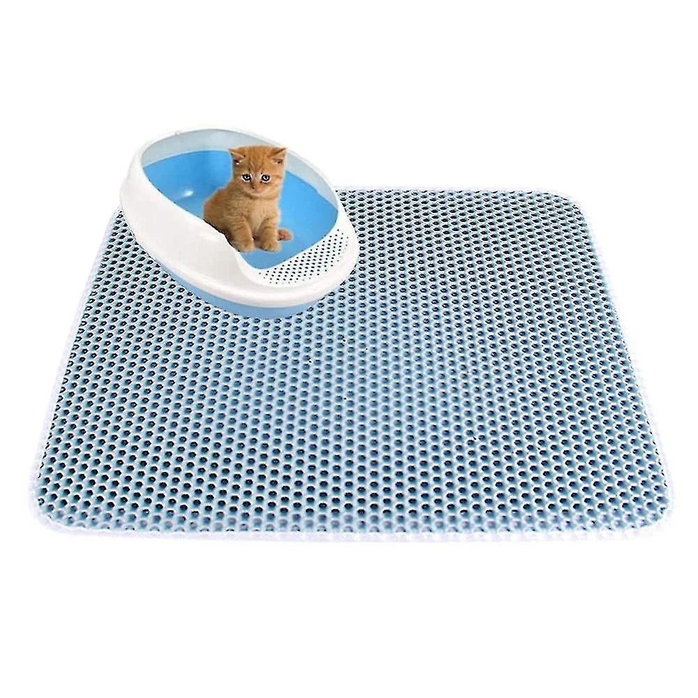 Litter Box Mat Cat Litter Mat Waterproof Non-slip Washable Matblue1pcs - Image 4
