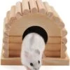 Hamster Split Wooden House,arched Roof Hideout Breathable Small Animal Habitat Cage