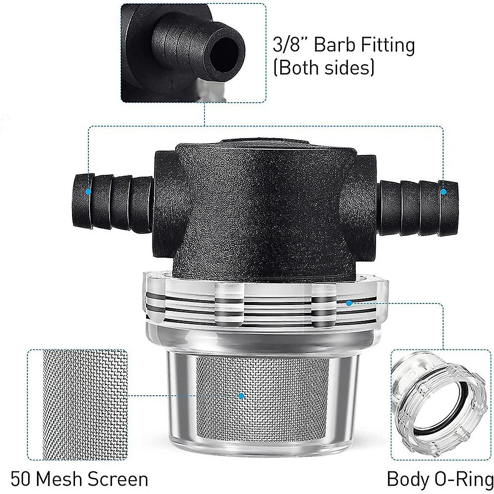 Water Pump Strainer,3/8 Inch Hose Barb In-line Strainer Twist-on Pipe Sprayer Filter Pump 12v Dc 80 - Image 5