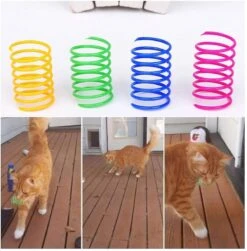 Shxx Cat Spring Toy, 24pcs Colorful Cat Spiral Springs Creative And Interactive Cat Toy Durable Heavy Plastic Springs Cat Toys For Cat Interactive Toy
