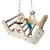 Bird Swing Natural Wood Perch 7.1in Wooden Stand Chew Toy Cage Accessorires
