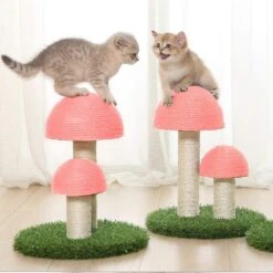 Cat Scratching Post. Assemblable Mushroom Kitty Cat Claw Scratcher Sisal Rope