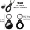 2 Pack Protective Case For Airtag Finder With Matte Finish Metal Keychain Ring Compatible Holder For Apple Air Tag (black+red)