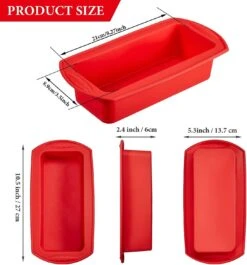 3 Pieces Silicone Loaf Pan Silicone Bread Loaf Cake Mold Nonstick Silicone Loaf Baking Pan For Homemade Cake, Break, Meatloaf, Quiche