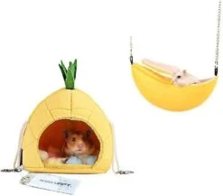 2 Pack Hamster Bedding, Chinchilla Cage Hammock Accessories, Hamster House Toys For Small Animals Sugar Glider Squirrel Chinchilla Hamster Rat Sleepin