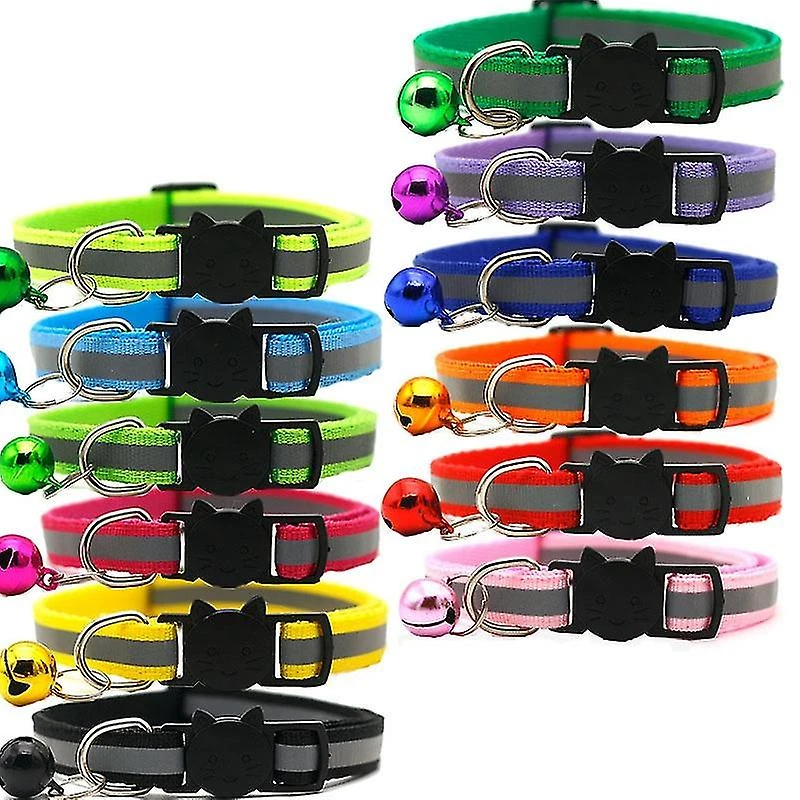 12 Pcs Reflective Cat Collars Quick Release Safety Buckle With Adjustable 19-32cm (12 Colors) - Image 5