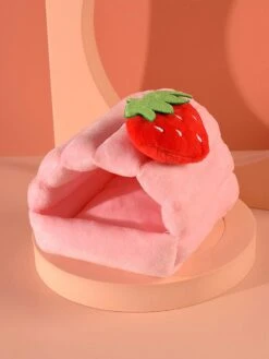 Pet Hamster House Cotton Nest Plus Plush Small Animal Sleeping Bed Mat Cute Winter Keep Warm Pet Supplies 7.9*7.5*5.9in Blue