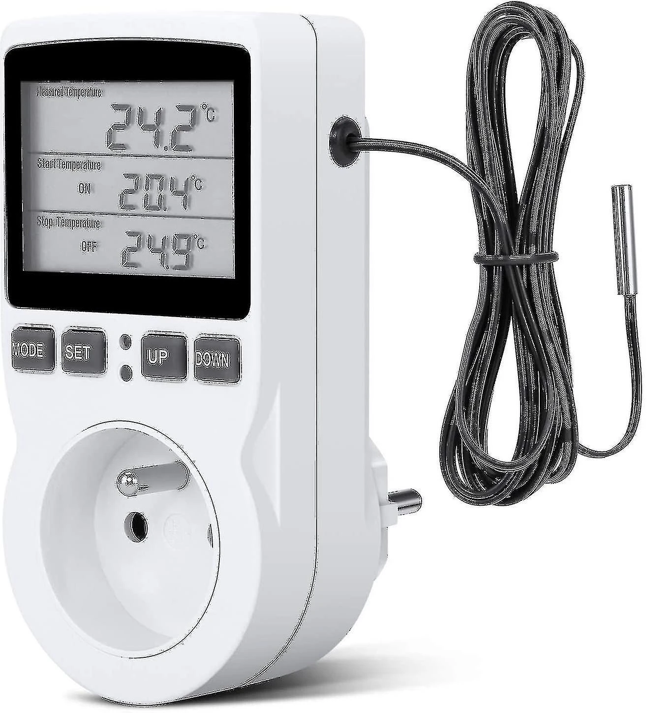 Temperature Controller Heating Cooling Thermostat Socket Lcd Temperature Controller 230v For Greenhouse Fr Plug - Image 2