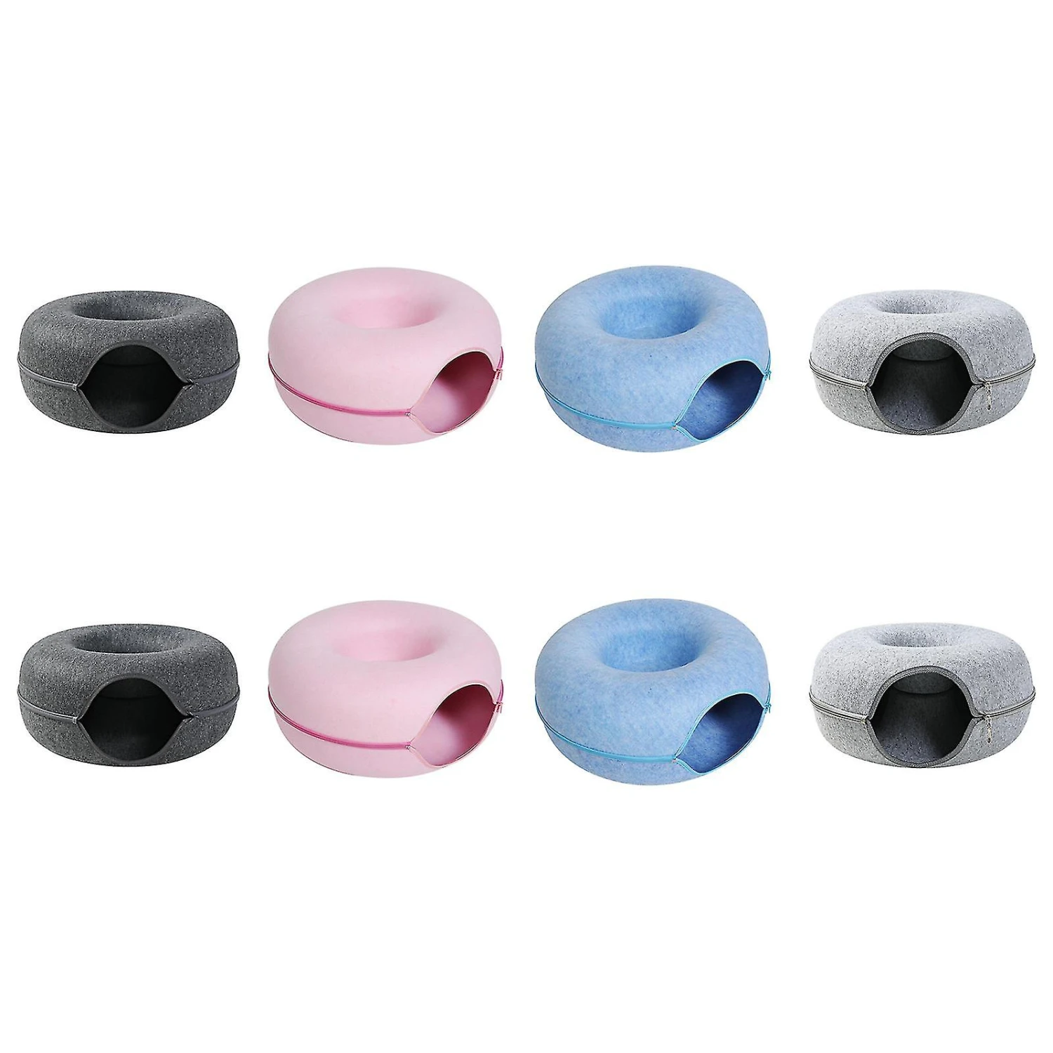 Peekaboo Cat Cave Tunnel/cat Nest, Round Felt Pet Nest, Cat Tunnel Nest, Felt Cat Bed/cat Felt Tunnel Toy,large Indoor Cat Condo And Cat Cave Large Black - Image 2