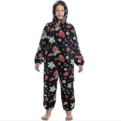 2022 New Children's Cartoon Animal One-piece Pajamas Shu Cotton Velvet Thickened Jumpsuit Home Clothes Female Winter Cute And Warm_fashion Girl