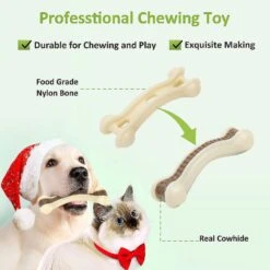 Dog Chew Toys For Aggressive Chewers, Real Beef Flavor Durable Dog Teething Chew Toys