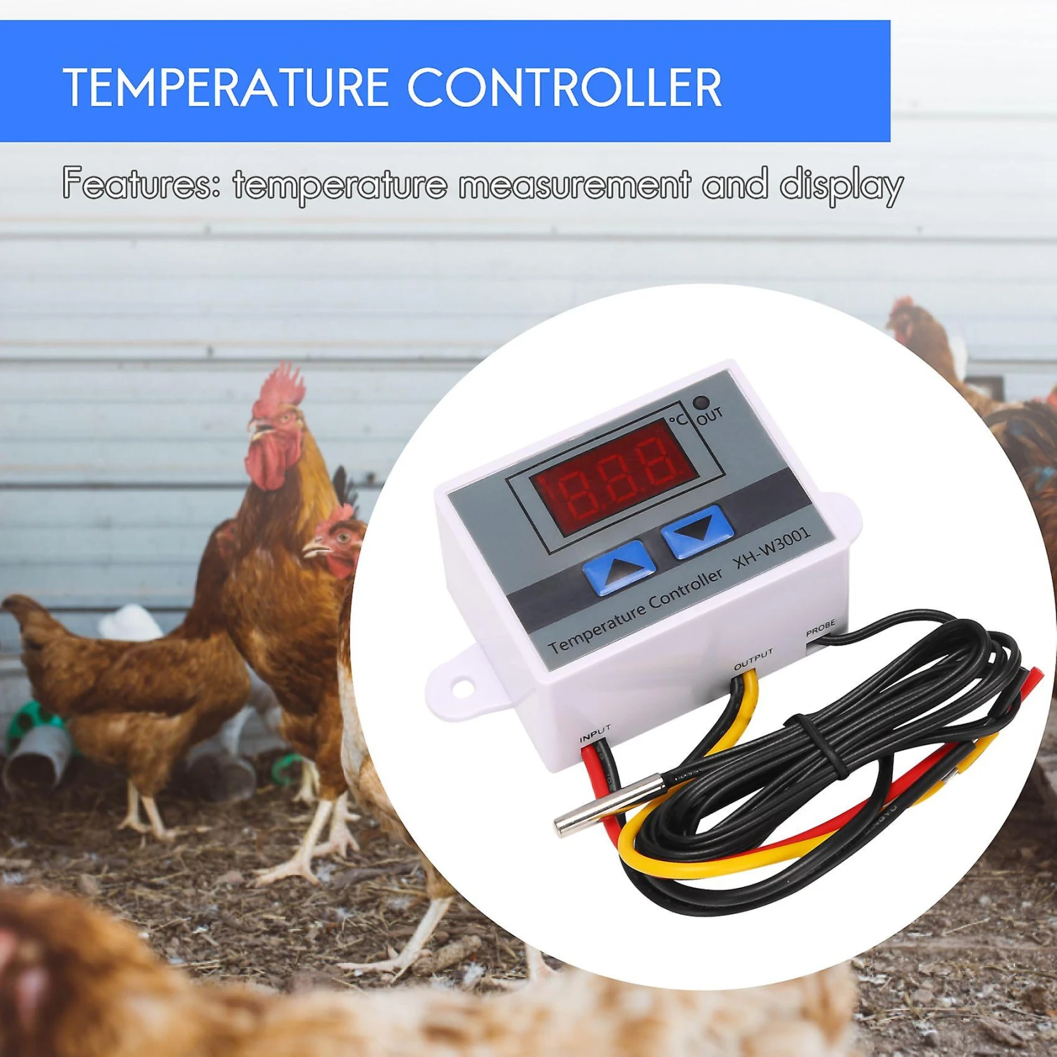 220v Digital Led Temperature Controller 10a Thermostat Control With Switch Digital Display Incubati - Image 3