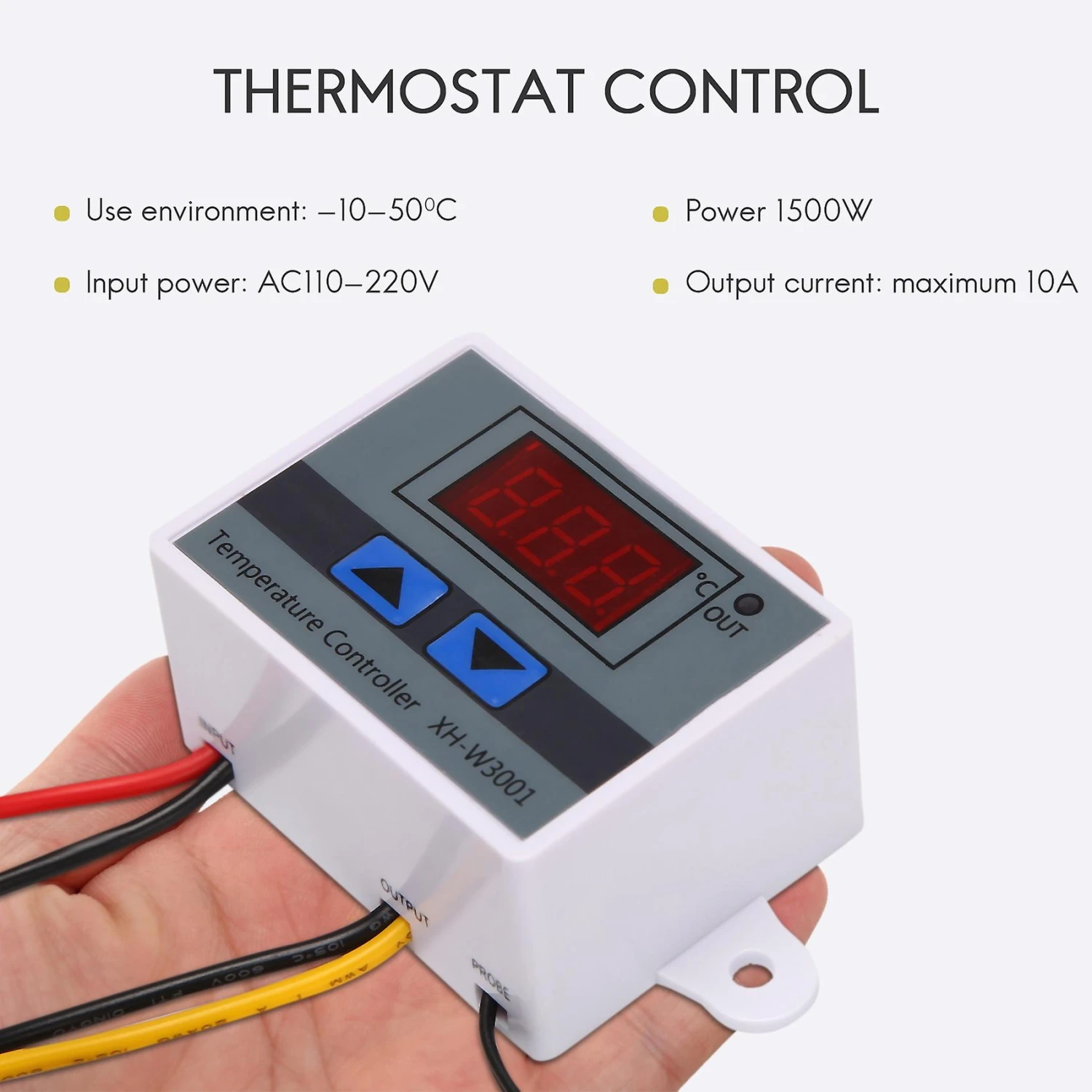 220v Digital Led Temperature Controller 10a Thermostat Control With Switch Digital Display Incubati - Image 2