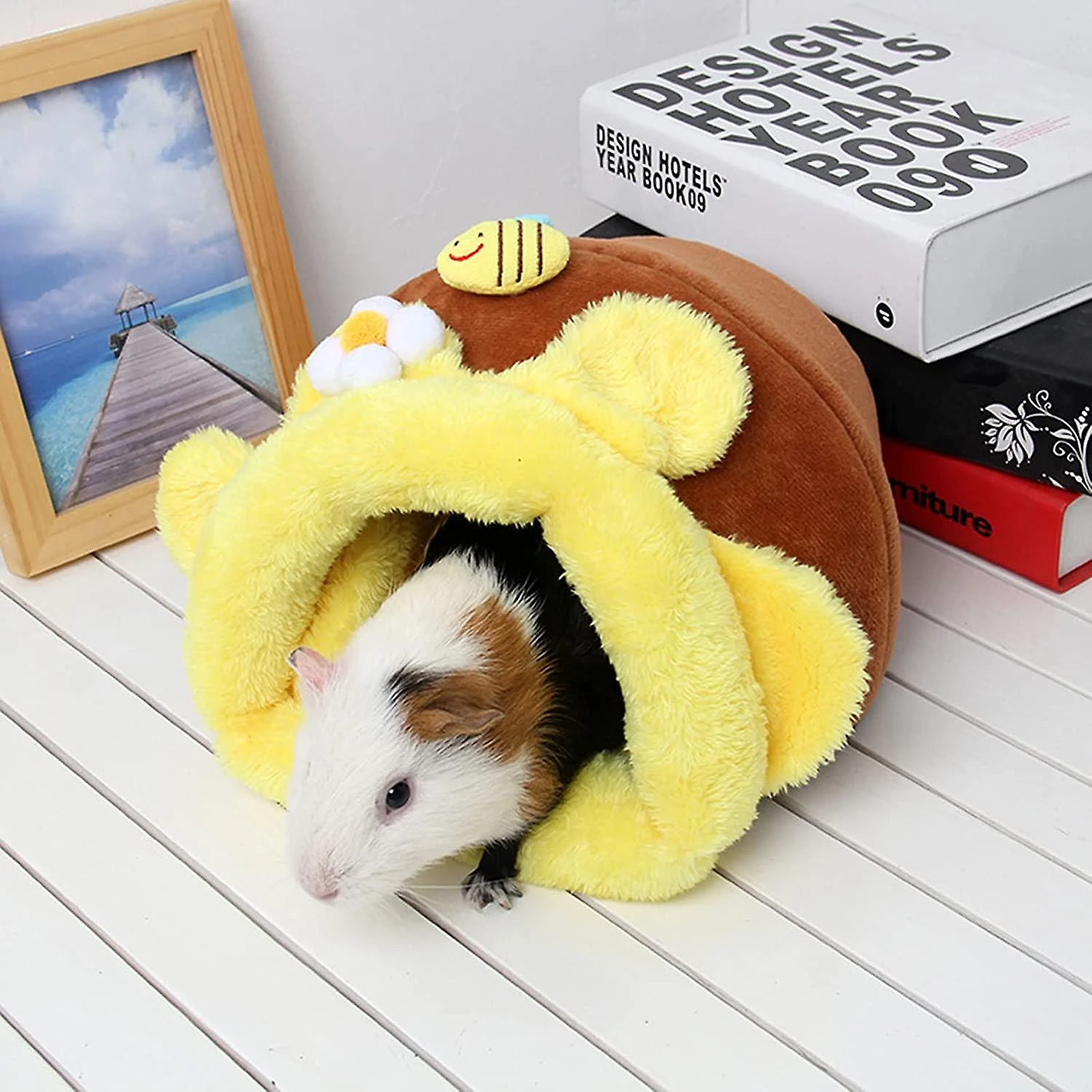 Guinea Pig Bed,hamster Winter House,warm Hanging House Cage-little Bee - Image 2