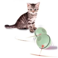 Electric Pet Cat Supplies Led Luminous Random Ball Usb Charging Laser Funny Cat Ball(green)